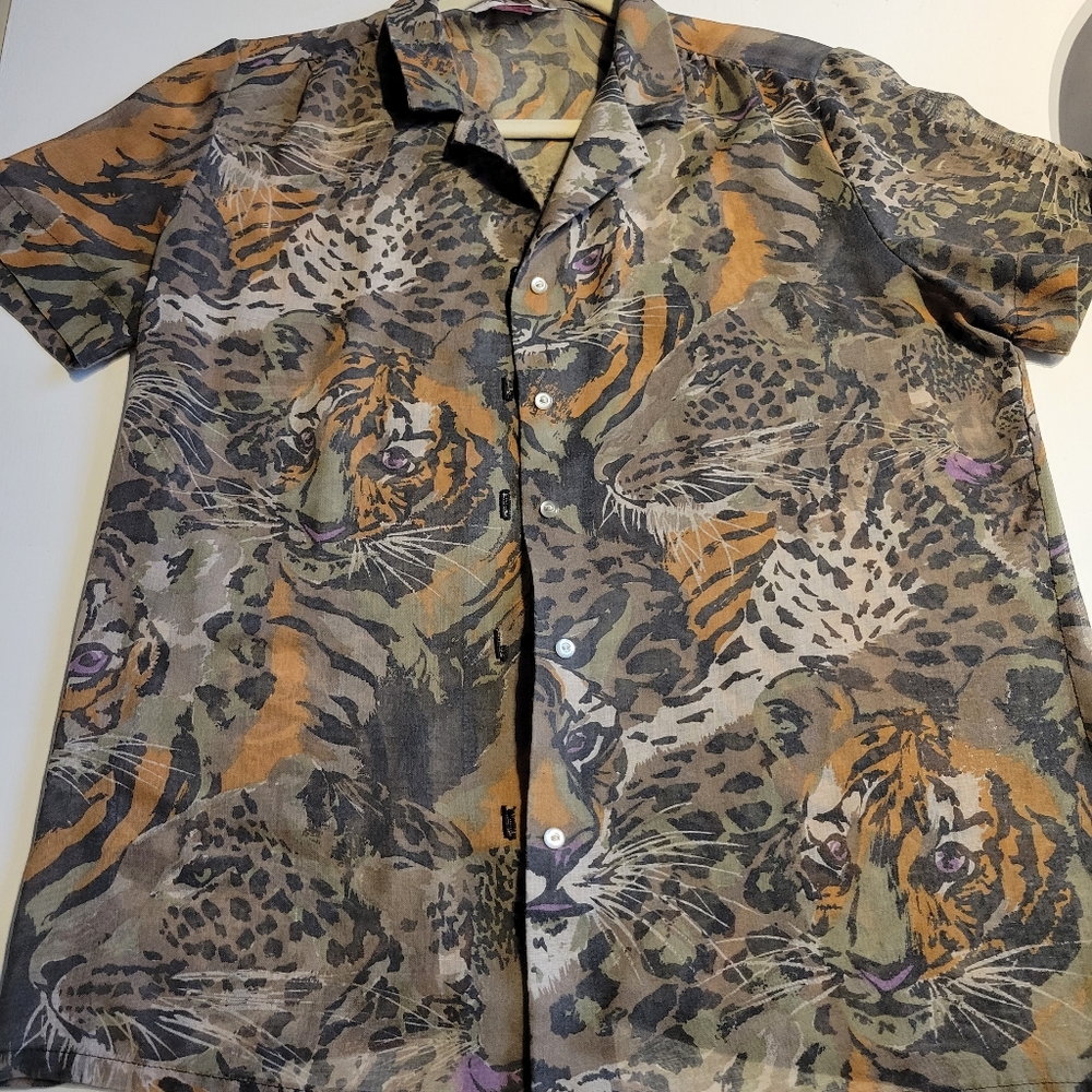 Vintage Tiger Queen Sheer Shirt M 6-8 Elles Belles